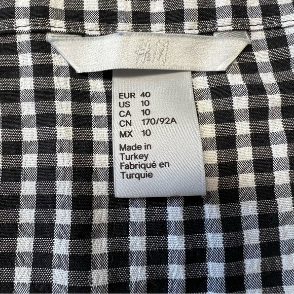 H&M Checked Off Shoulder Ruffle Sleeve Top - Picture 4 of 5